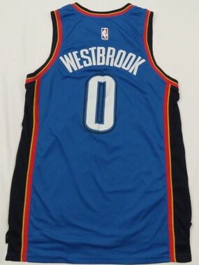 Russell Westbrook Oklahoma City Thunder Nike NBA Basketball Blue #0 Jersey 48